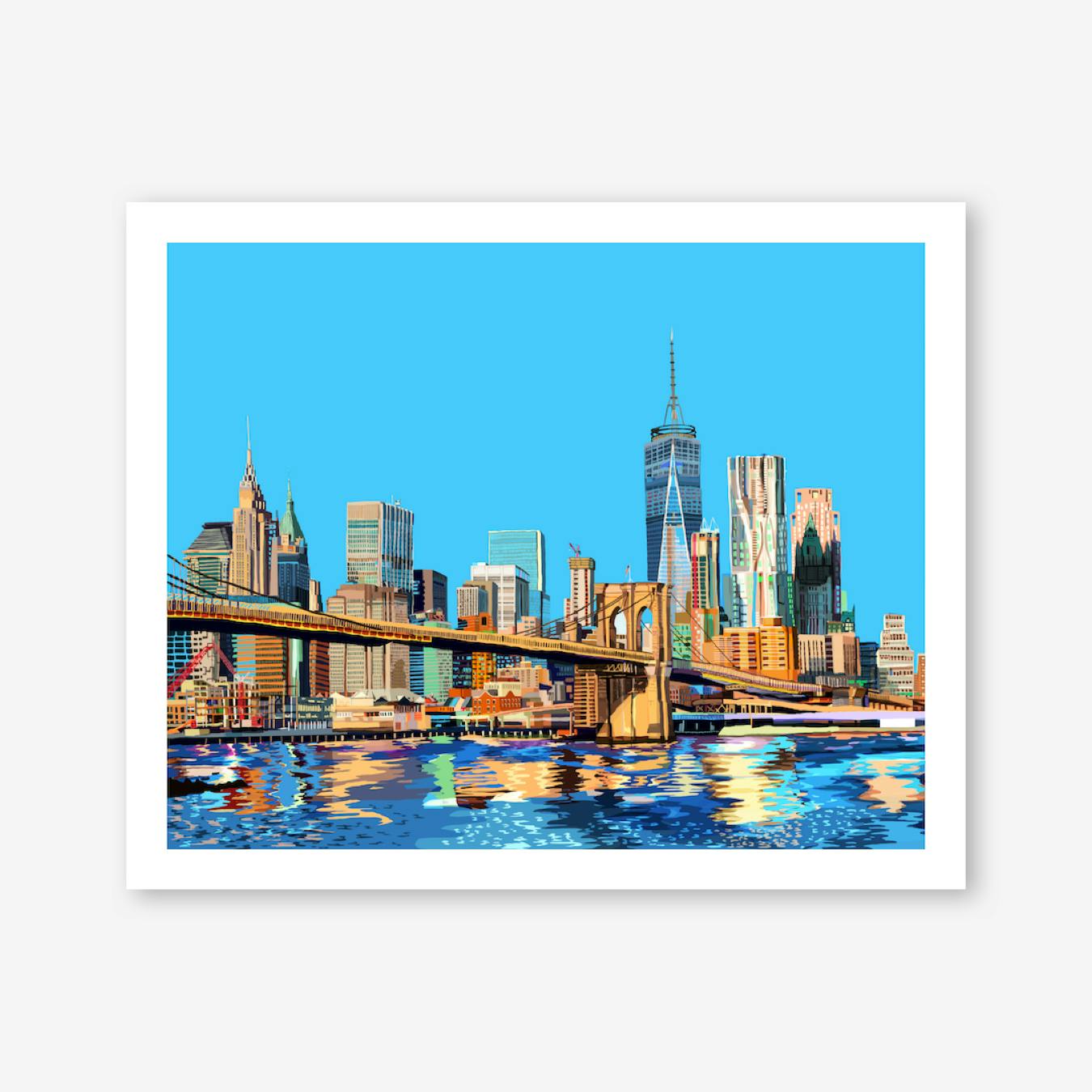 Brooklyn Bridge, New York City A3 Art Print By Tomartacus - Fy